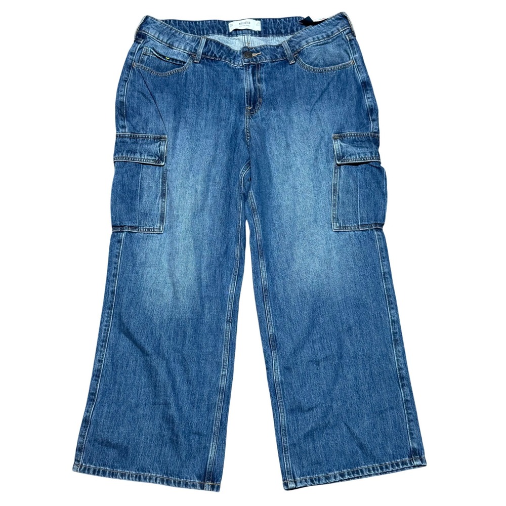 Hollister Low-Rise Baggy‎ Cargo Jeans W33 Short / Size 16S NWT